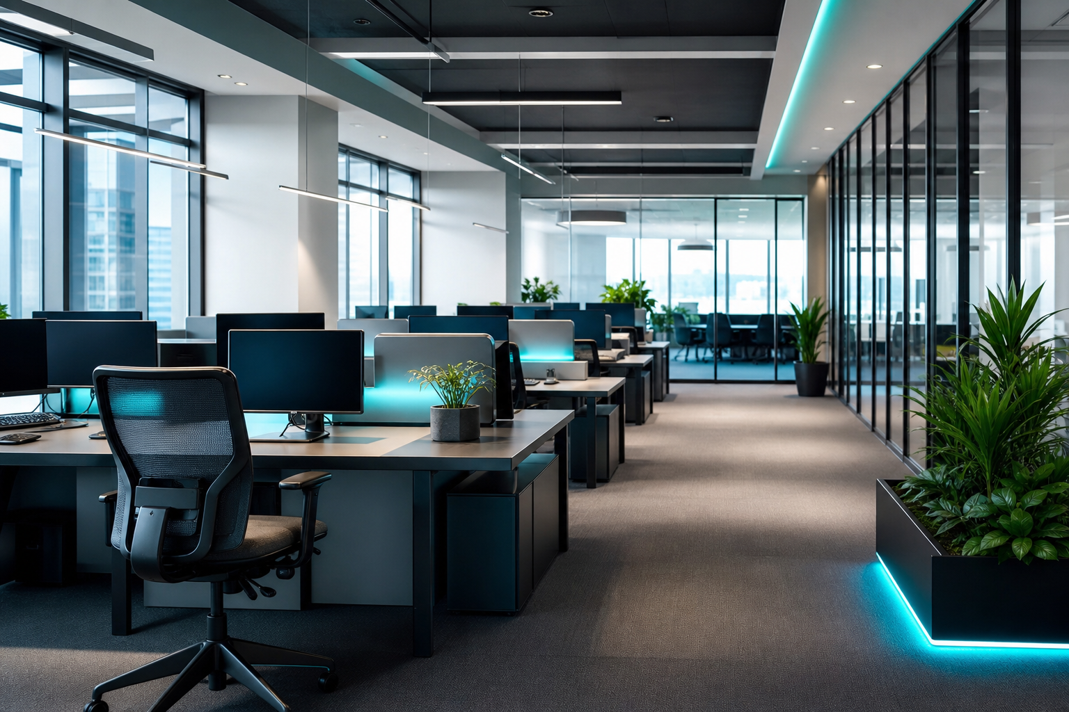 Gneiss Solutions modern IT office workspace